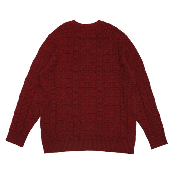 Cobweb Knitted Sweater  - Red