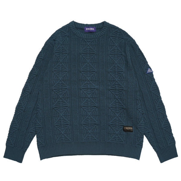 Cobweb Knitted Sweater - Blue