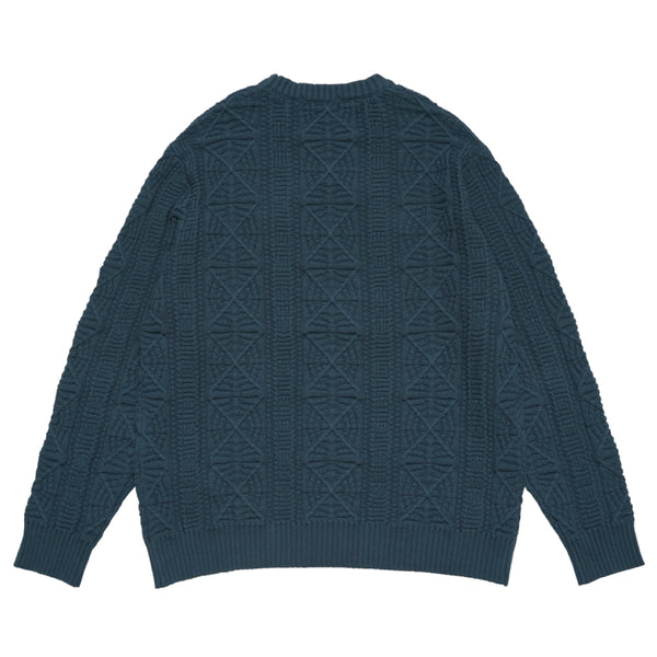 Cobweb Knitted Sweater - Blue