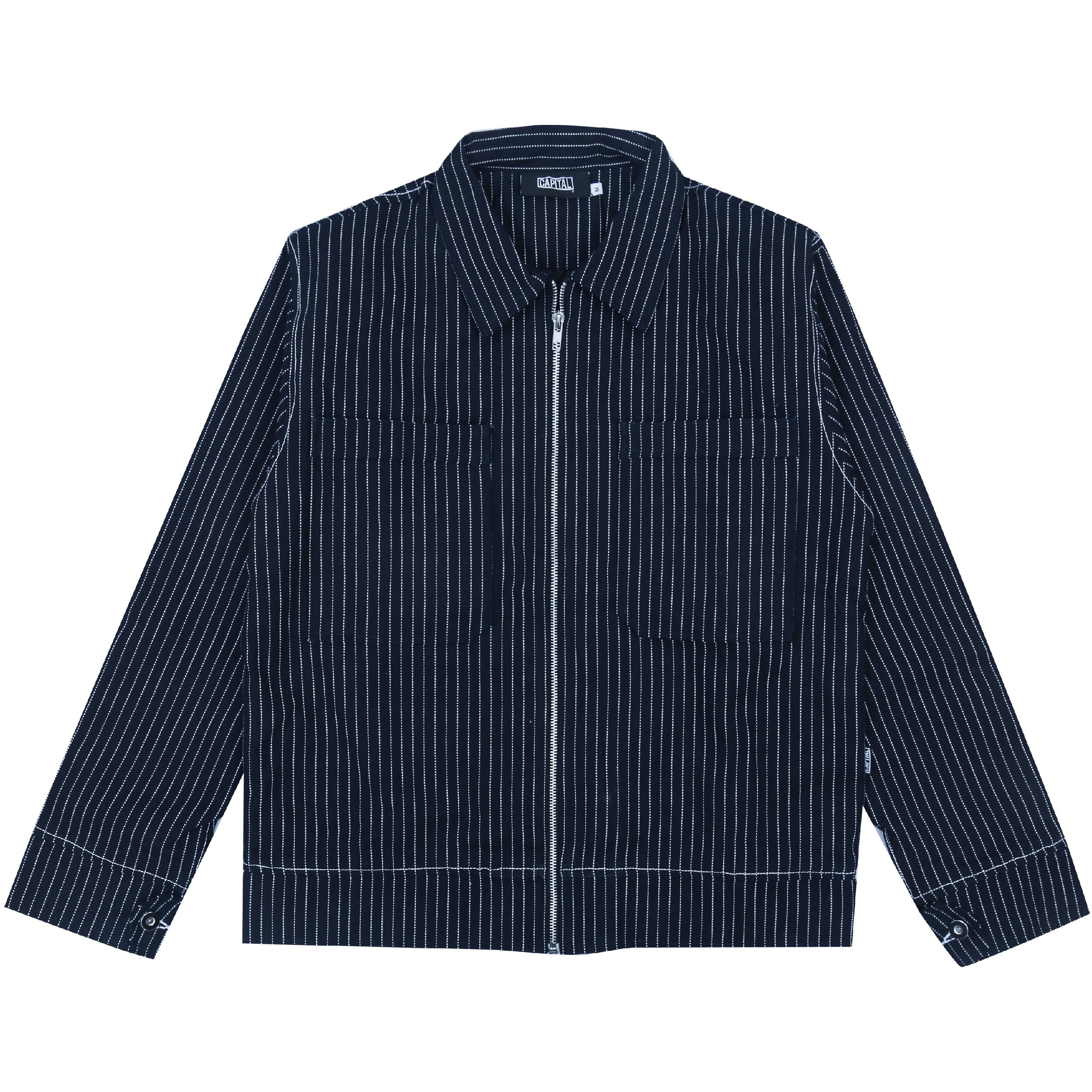 Wabash Stripe Work Jacket - Dark Blue – Orbis