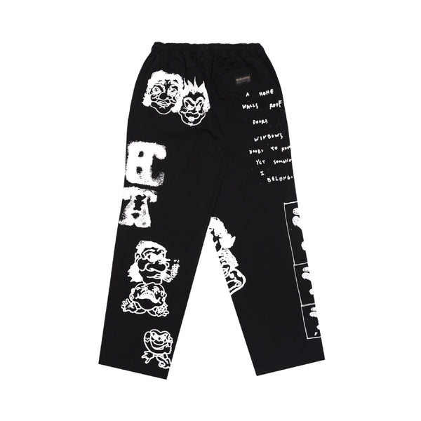 MK-4 Printed Easy Pants - Black