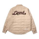 Script Quilted Fatigue Overshirt - Khaki