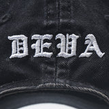 Cross Distressed Strapback Cap - Washed Black