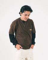 Orbis Layered Mix Waffle T-Shirt - Brown