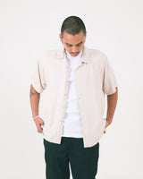 Orbis Script Open Collar Shirt - Khakis