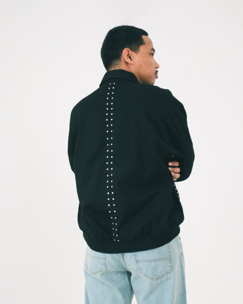 Orbis Script Work Studded Jacket - Black