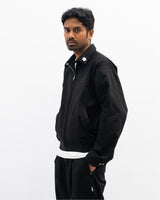 Mixed Wool Zip Jacket - Black