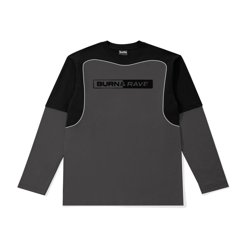 Burn & Rave LS T-shirt - Charcoal/Black