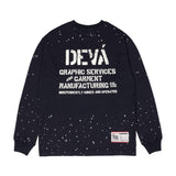 Splats Crewneck Waffle - Navy Blue