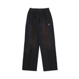 Midtown Pleated Denim Easy Pants - Washed Black