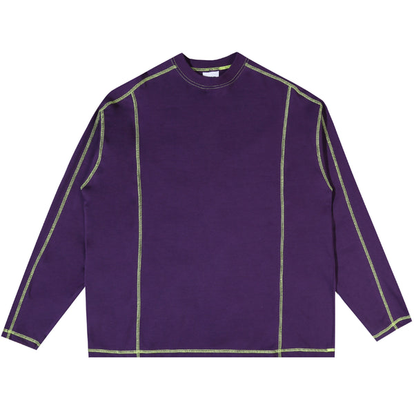 Heavy Raglan Long Sleeve Top - Purple