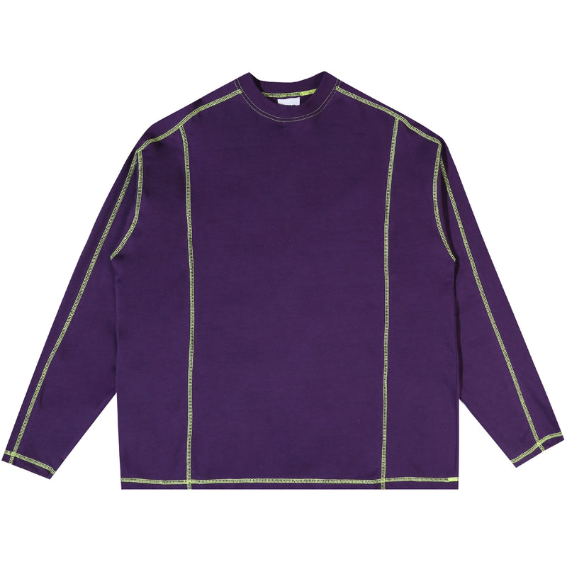 Heavy Raglan Long Sleeve Top - Purple