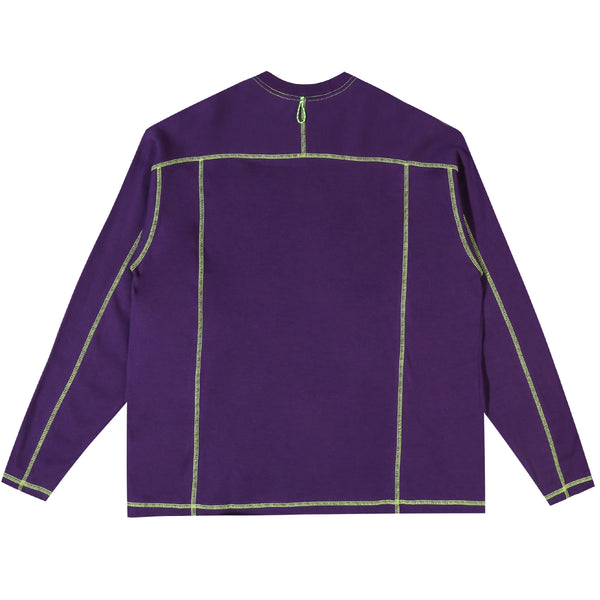 Heavy Raglan Long Sleeve Top - Purple