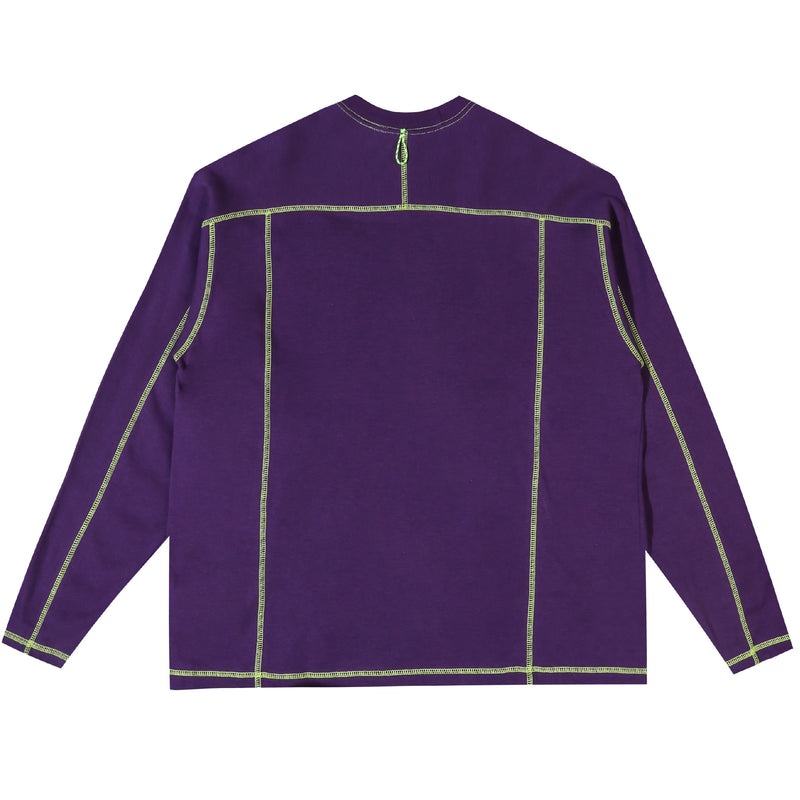 Heavy Raglan Long Sleeve Top - Purple