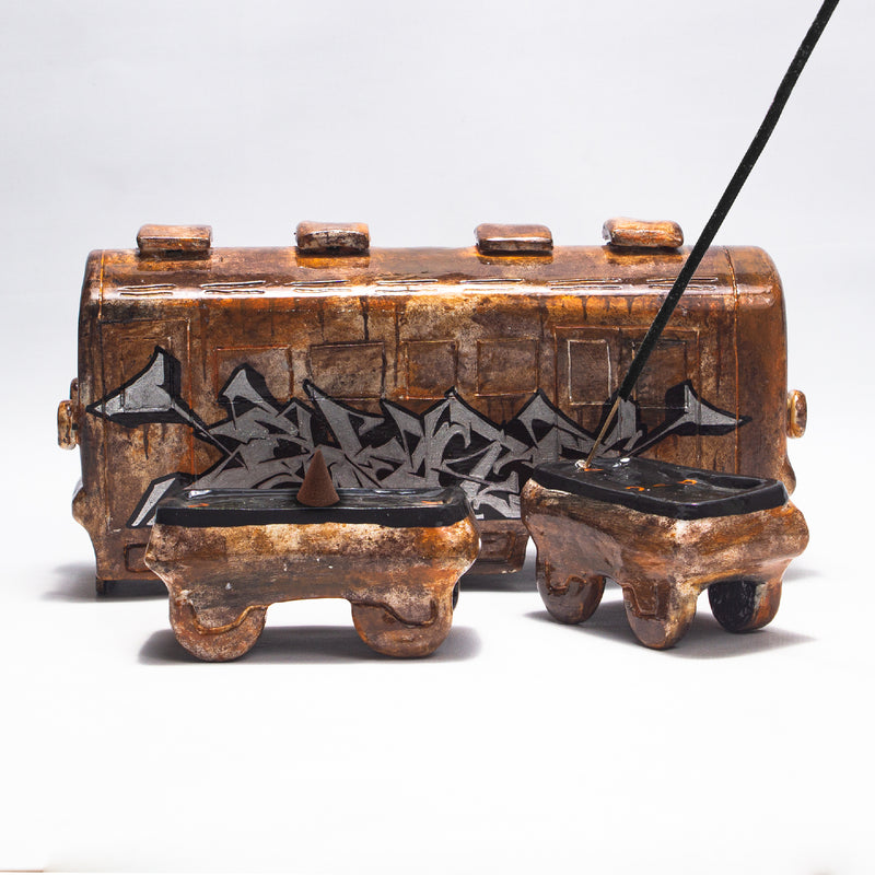 Kape Drops Train Incense Holder Ceramic