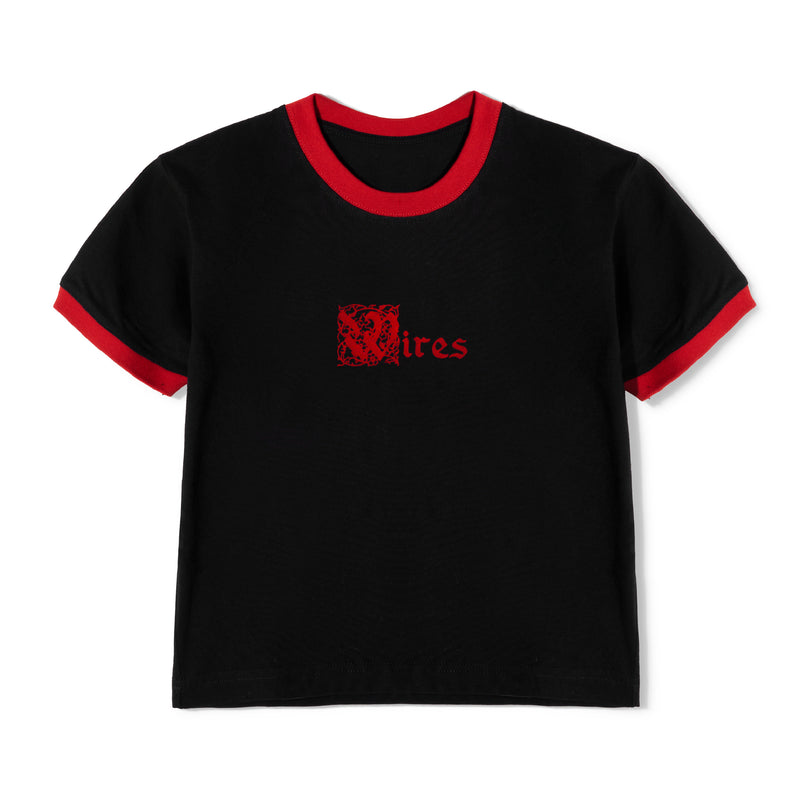 Krypt Logo Velvet T-Shirt - Black