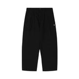 Two Tucked Barrel Pants - Black