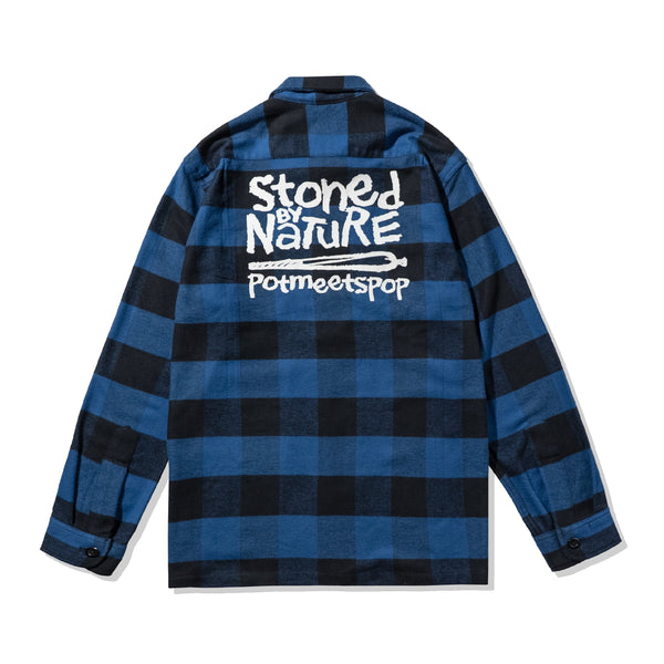 Stash Flannel Loop Collar Shirt - Navy