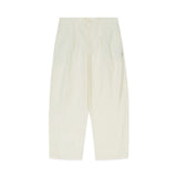 Two Tucked Barrel Pants - Cream