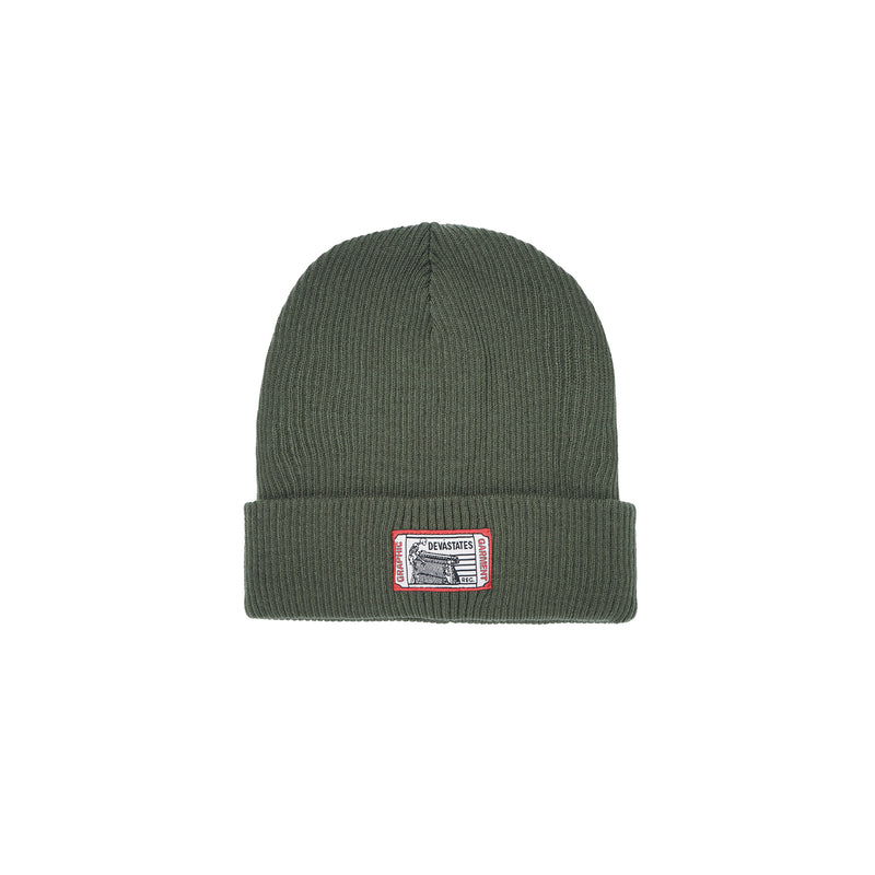 Service Knitted Cuff Beanie - Green