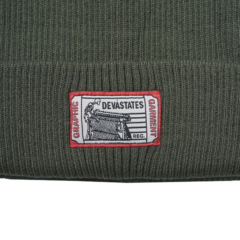 Service Knitted Cuff Beanie - Green