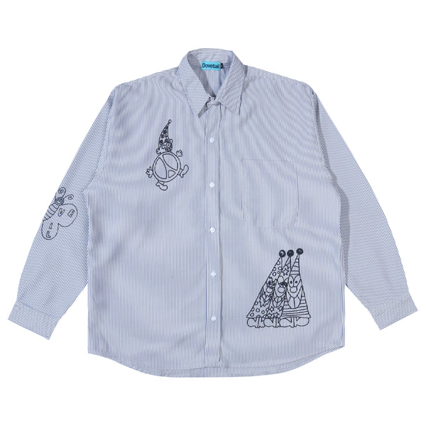 Peculiar Stripe Shirt - White/Blue
