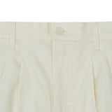 Two Tucked Barrel Pants - Cream