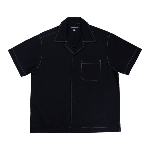 Plain Button Up Shirt - Black/White