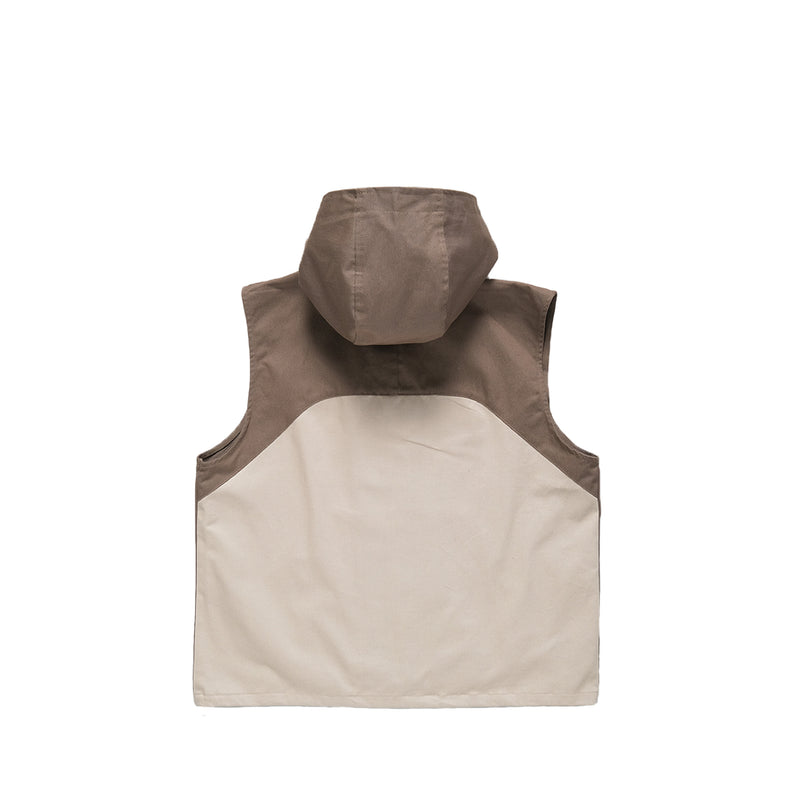 Bridged Hooded Gilet - Khaki