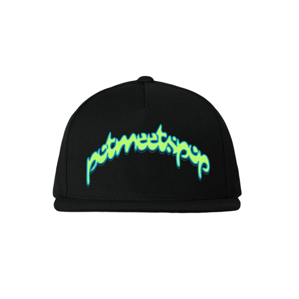 Spell Out 5 Panel Snapback Cap - Black