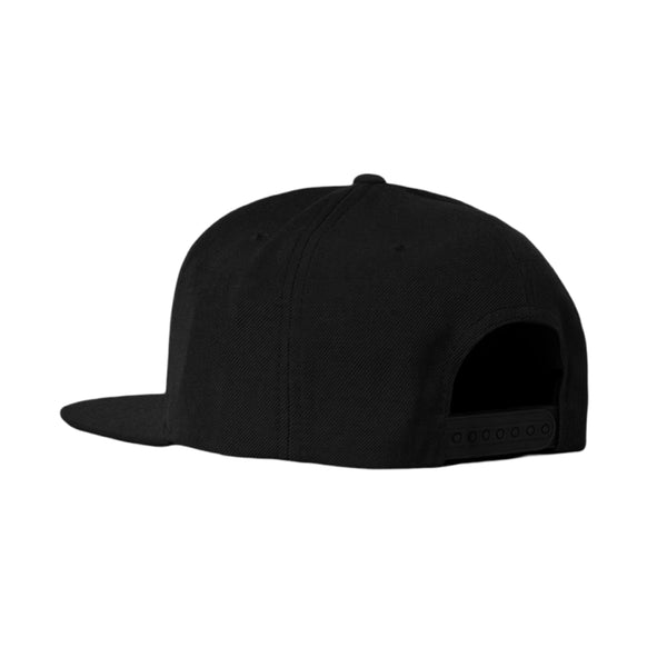 Spell Out 5 Panel Snapback Cap - Black
