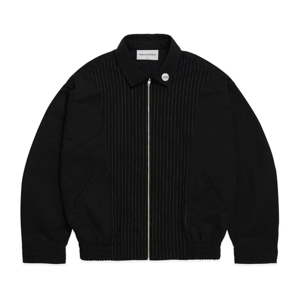 Mixed Wool Zip Jacket - Black