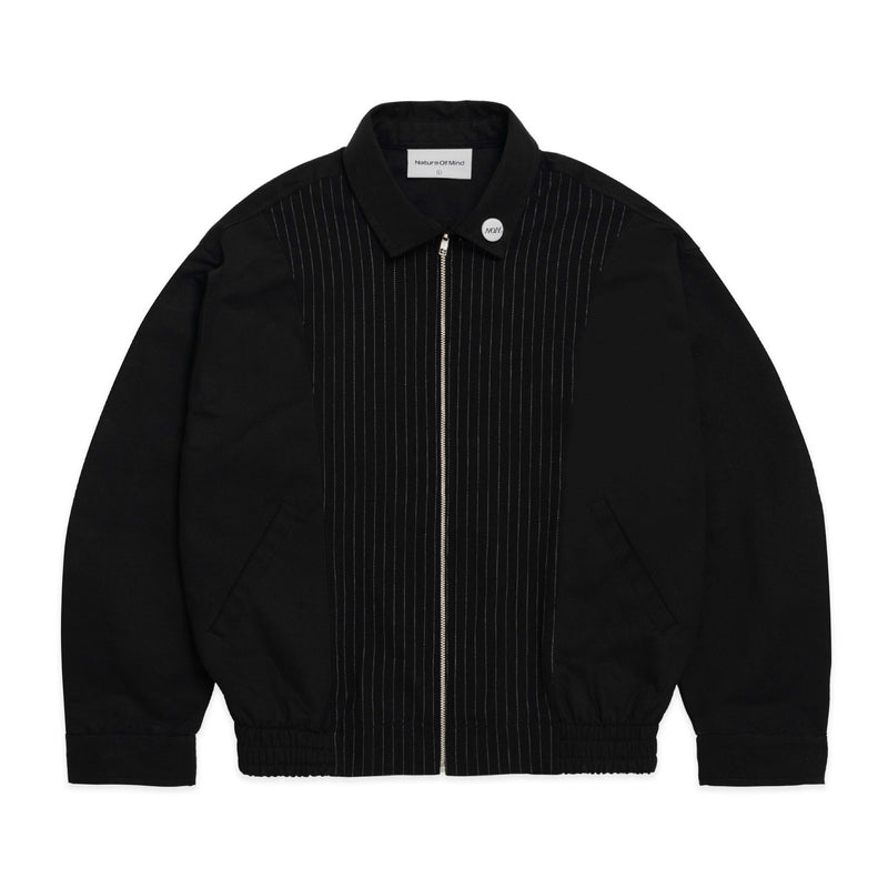 Mixed Wool Zip Jacket - Black