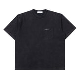 Single Stitch Pocket Tee - Washed Black