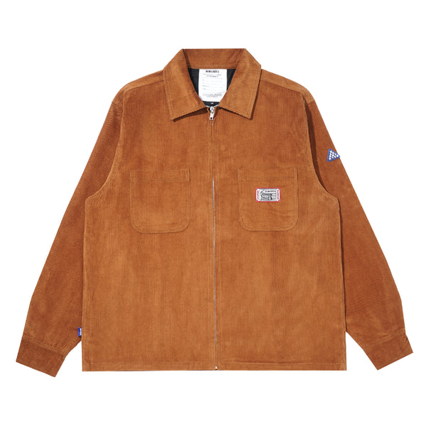 Service Zip-Up Corduroy Shirt - Brown