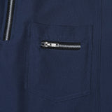 Double Pocket Half Zip Shirt - Navy