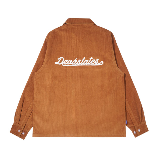Service Zip-Up Corduroy Shirt - Brown