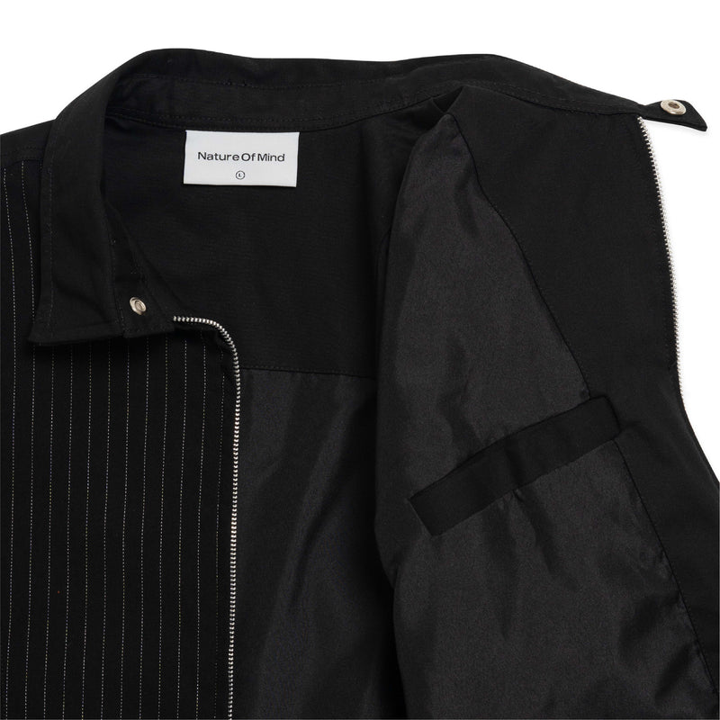 Mixed Wool Zip Jacket - Black