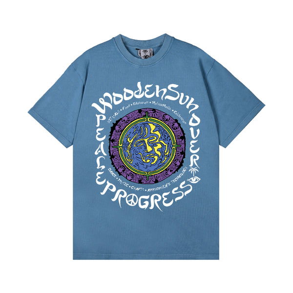 Peace Progress Shortsleeve T-Shirt - Fade Blue