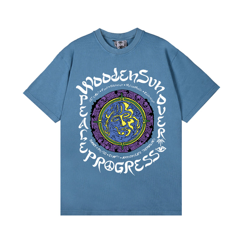 Peace Progress Shortsleeve T-Shirt - Fade Blue