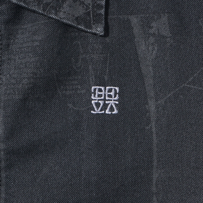 Mosaic Denim Work Jacket - Washed Black