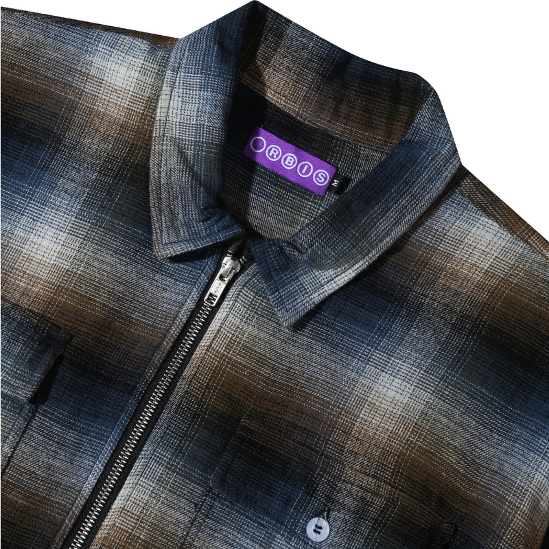 Orbis Zip Shirt Plaid - Blue/Brown