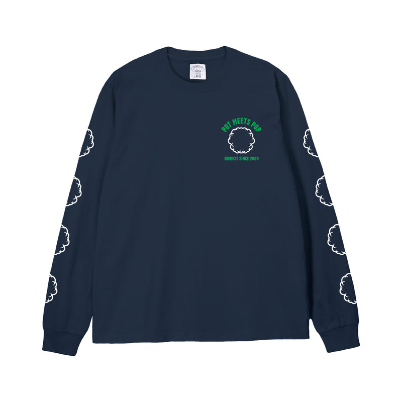 Smoke Logo Longsleeve T-Shirt - Navy