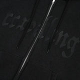 Travelling Double Zip Hoodie - Washed Black