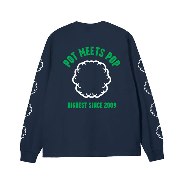 Smoke Logo Longsleeve T-Shirt - Navy