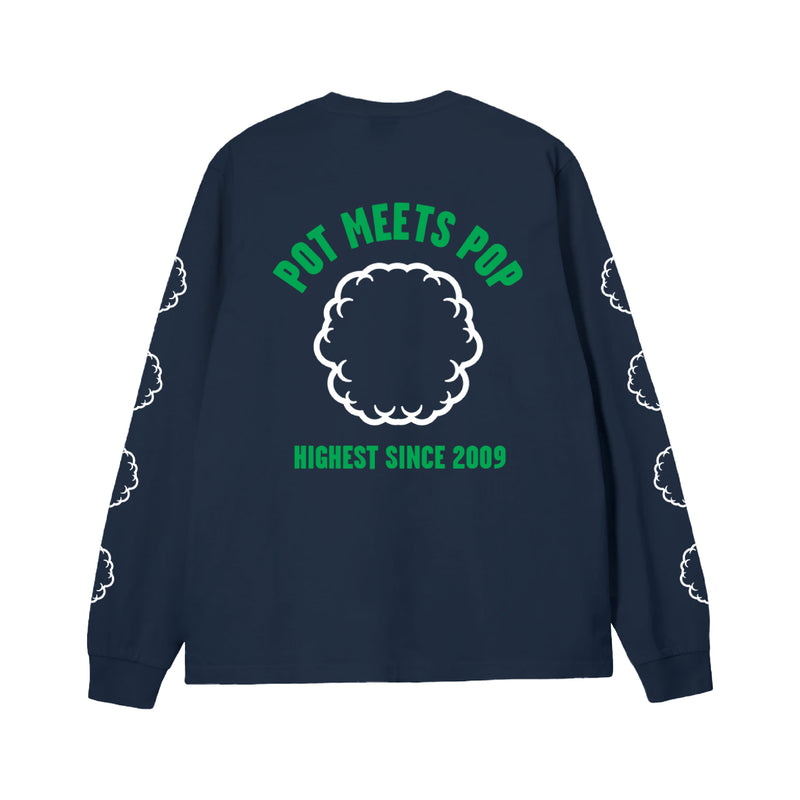 Smoke Logo Longsleeve T-Shirt - Navy