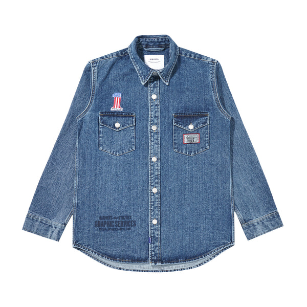 Genesis Denim Western Shirt - Washed Blue