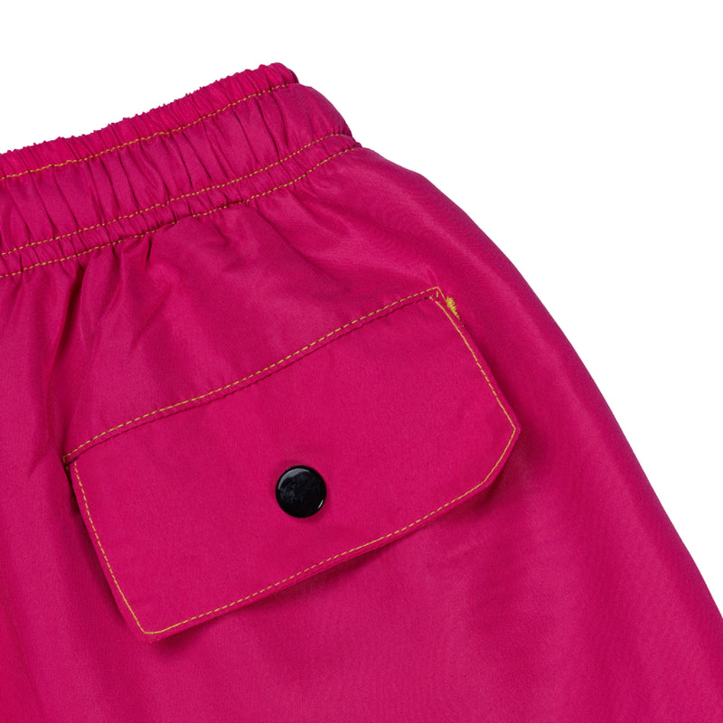 Plain Square Logo P Beach Trunks - Pink/Yellow