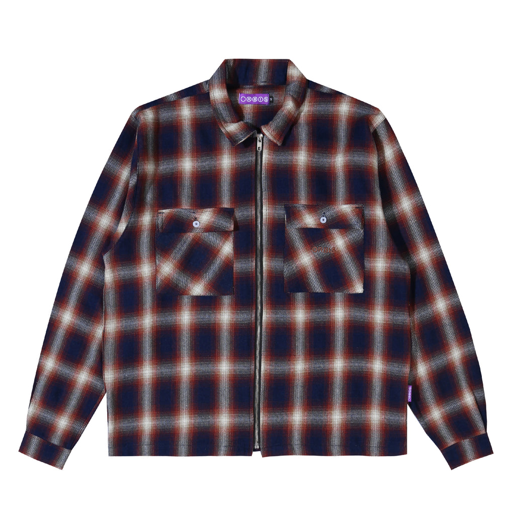 BoTT ZIP UP FLANNEL SHIRT NAVY