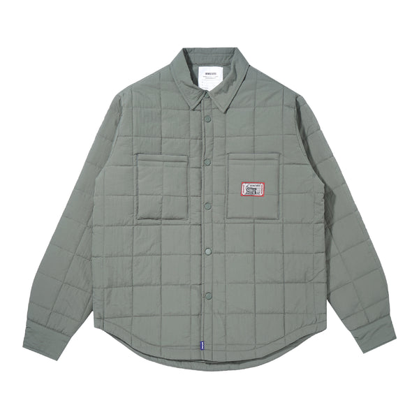 Bones Quilted Fatigue Shirt - Olive Green